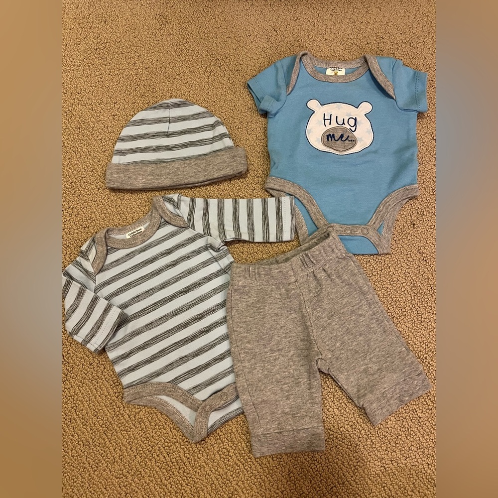 Blue and grey NB outfit set